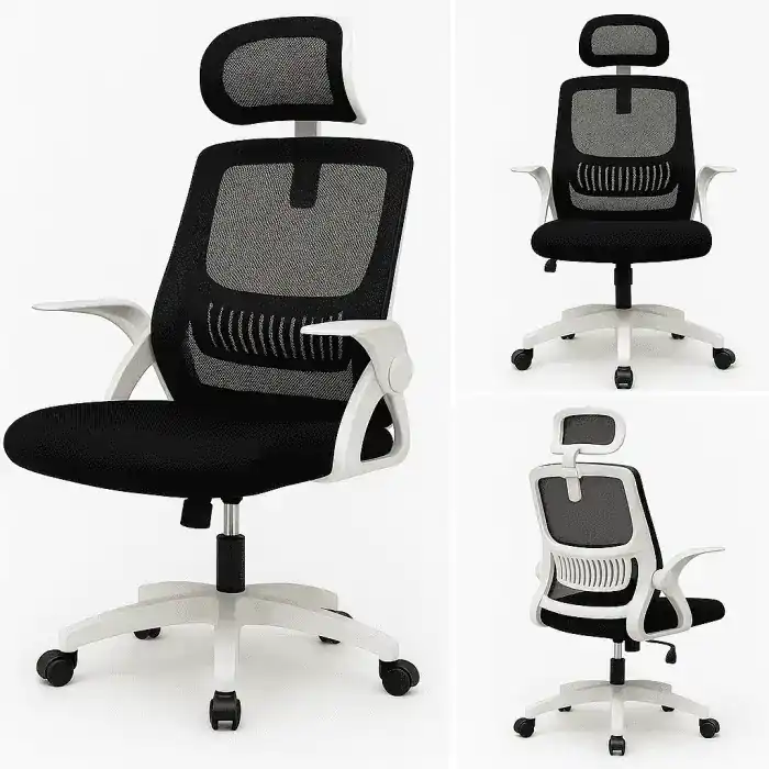 Крісло офісне Diego ErgoFlex сітка біло-чорне