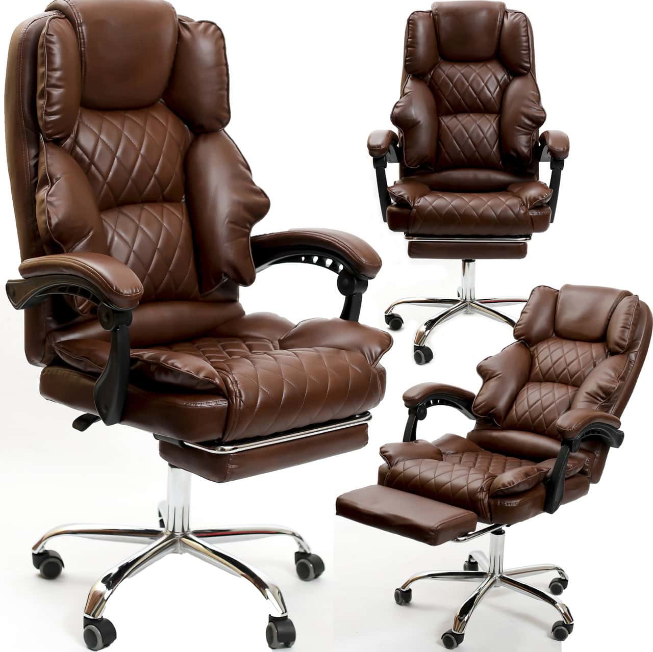 Крісло офісне Diego Comfort Pro коричневий