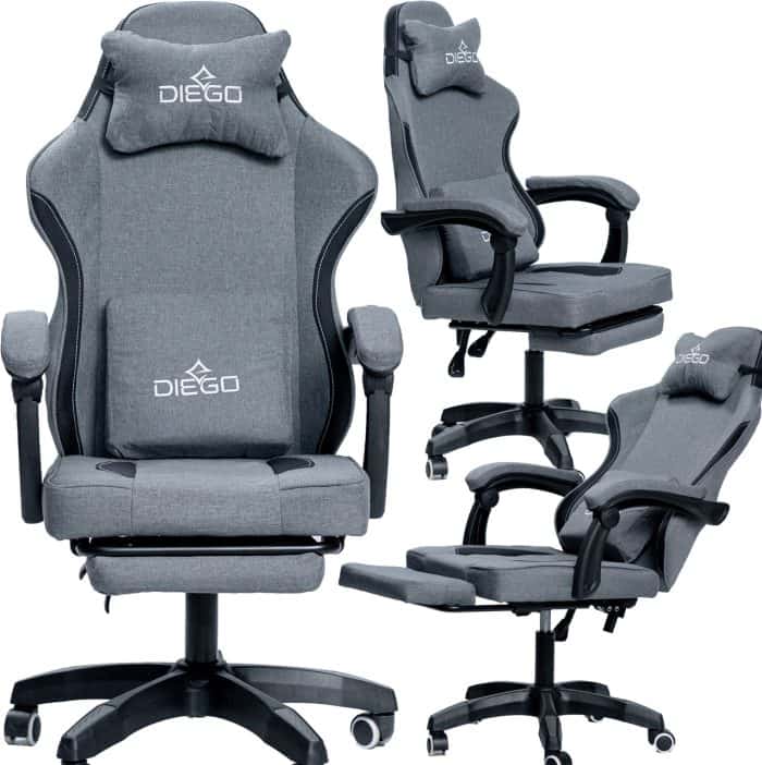Крісло геймерське DIEGO Soft Gray