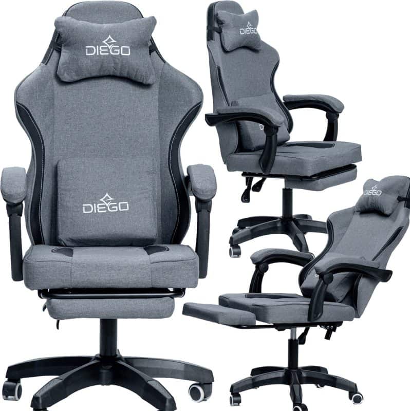 Крісло геймерське DIEGO Soft Gray
