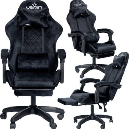 Крісло геймерське DIEGO ALCANTARA PRO Black
