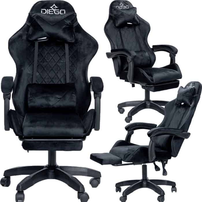 Крісло геймерське DIEGO ALCANTARA PRO Black