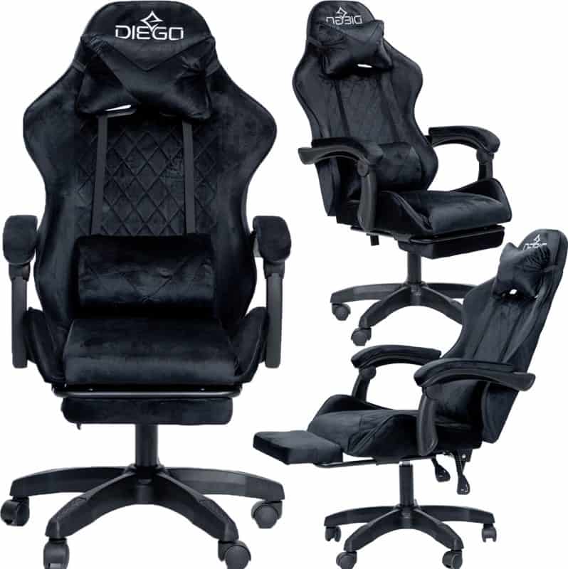 Крісло геймерське DIEGO ALCANTARA PRO Black