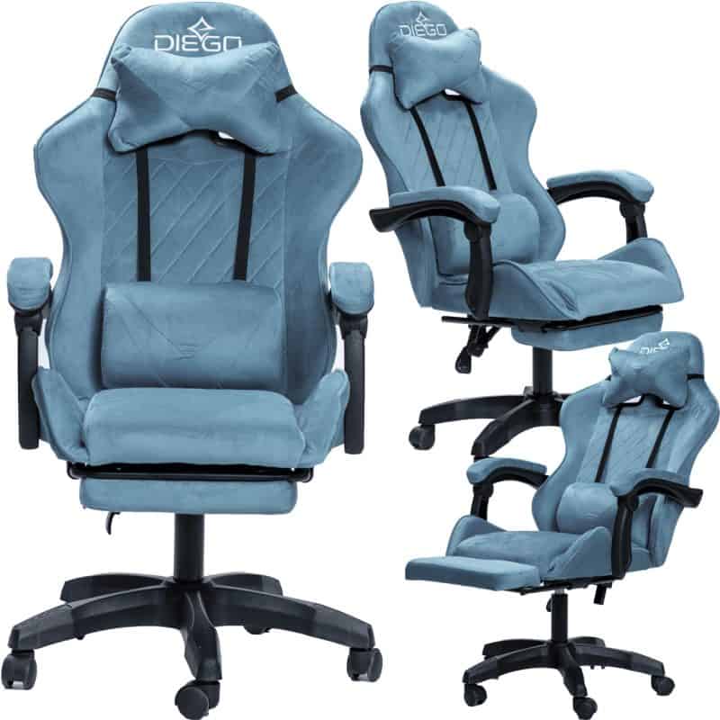 Крісло геймерське DIEGO ALCANTARA PRO Blue