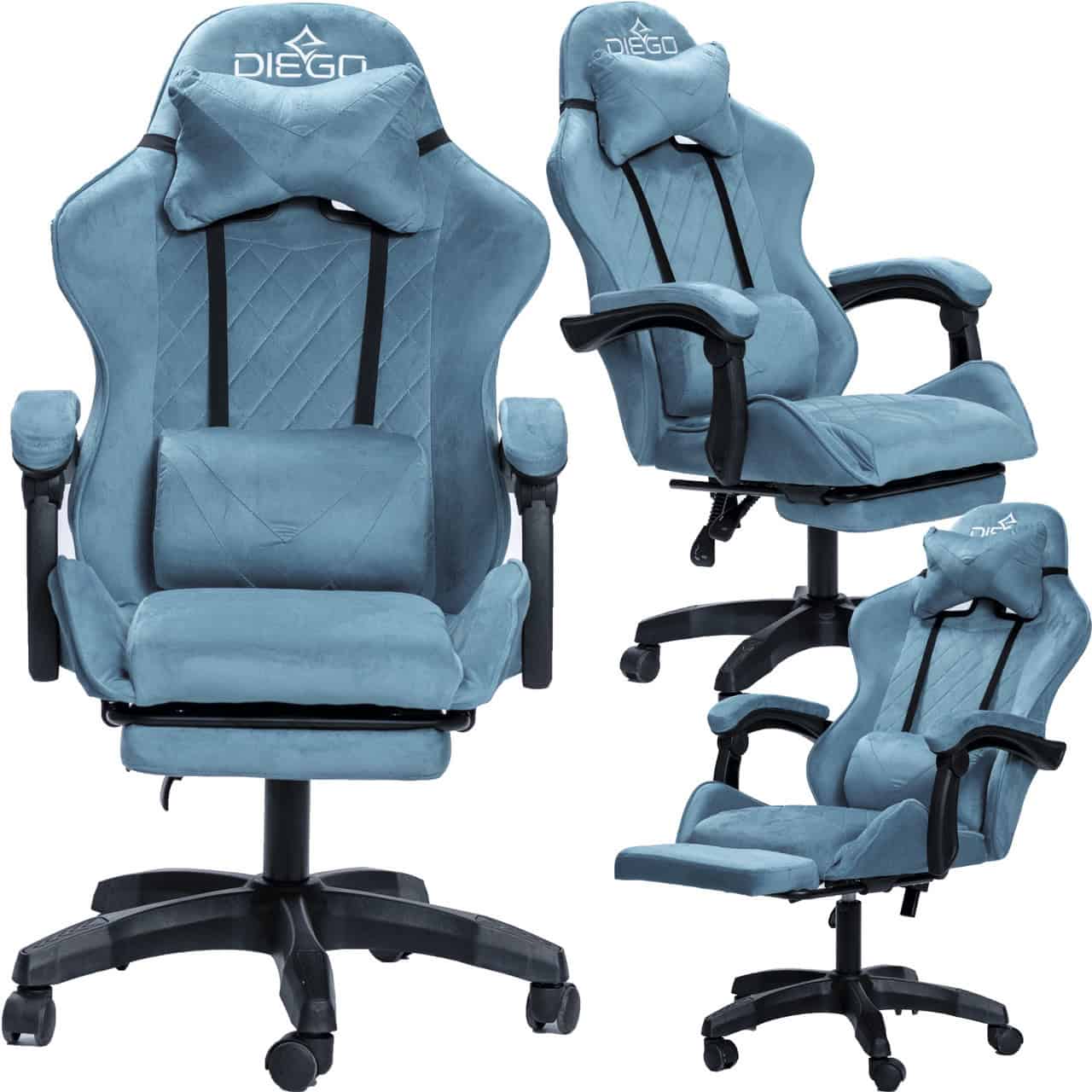 Крісло геймерське DIEGO ALCANTARA PRO Blue