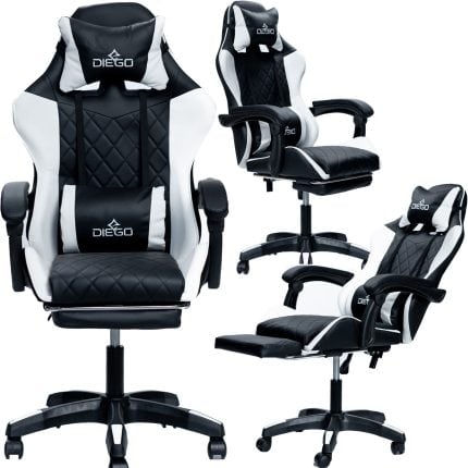 Крісло геймерське DIEGO AERO Black-White
