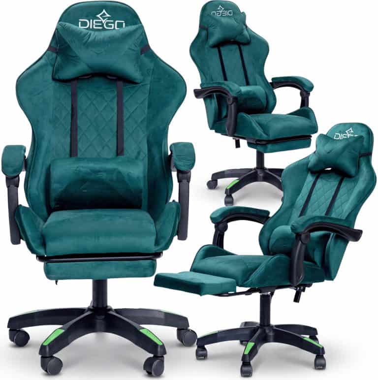 Крісло геймерське DIEGO ALCANTARA PRO Green – фото 2