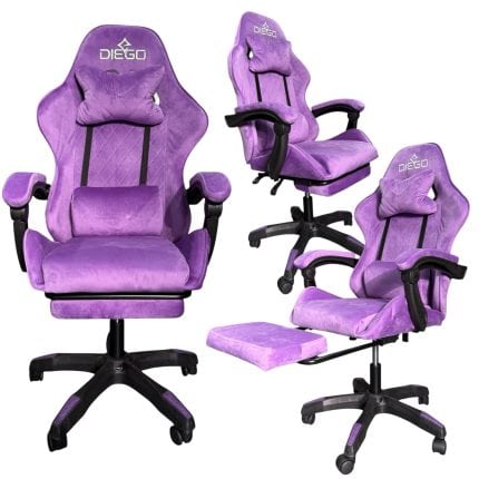 Крісло геймерське DIEGO ALCANTARA PRO Light Purple