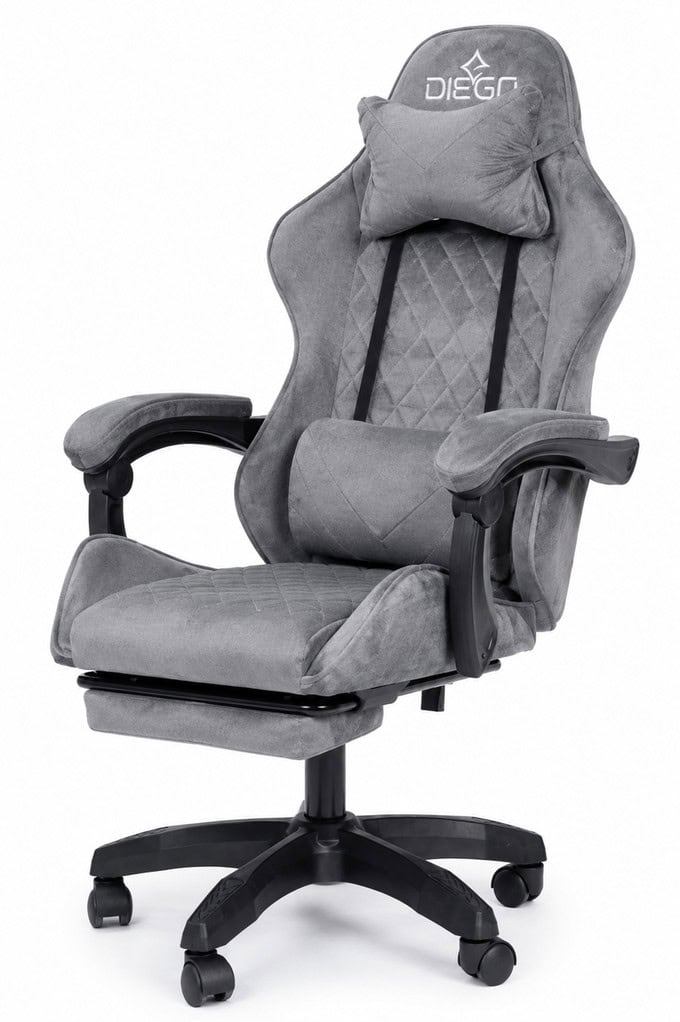 Крісло геймерське DIEGO ALCANTARA PRO Gray – фото 2